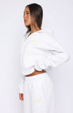 Verano Sixteen Fiorella Boxy Zip Front Hoodie Grey Marle