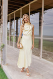 Anabelle Halter Neck Lace Maxi Dress Butter Yellow