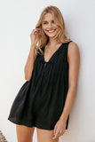 Kallie Tie Front Romper Black