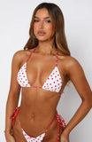 Coolum Reversible Bikini Top White Red Polka Dot