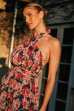 Lennon Halterneck Maxi Dress Navy Floral