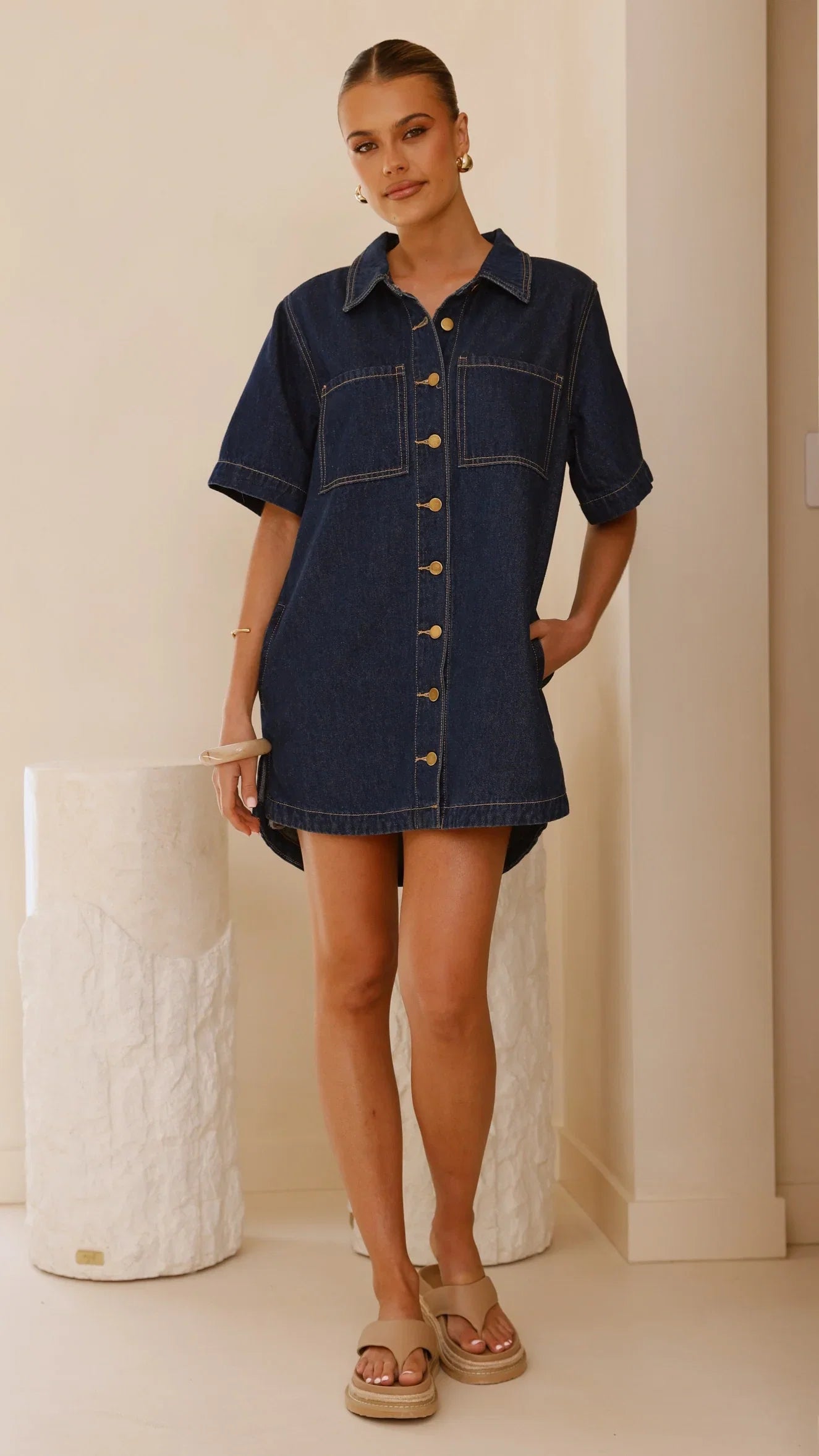 Rayna Denim Mini Dress Indigo