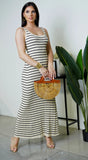 Ulrika Stripe Tank Maxi Dress Beige