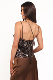 Zinnia Sequins Sleeveless Top Brown
