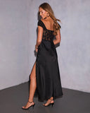 Sheer Kiss Lace Bodice Maxi Dress