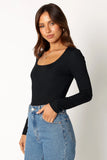 Pia Long Sleeve Bodysuit Black