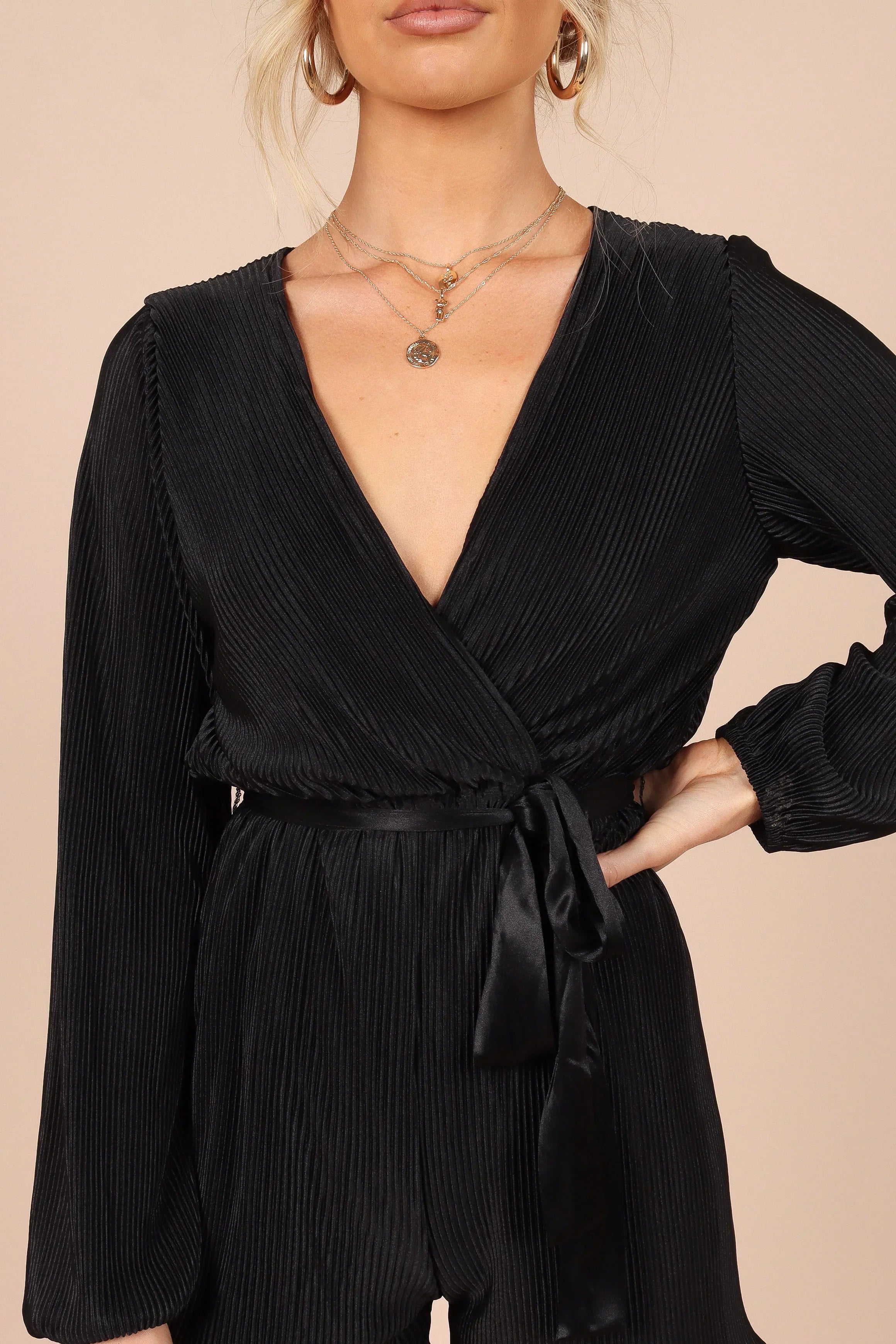 Minelli Pleated Romper Black