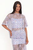 Yonder Sheer Lace Tee Top Purple