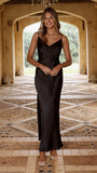 Yasmeen Tie Front Maxi Dress Black
