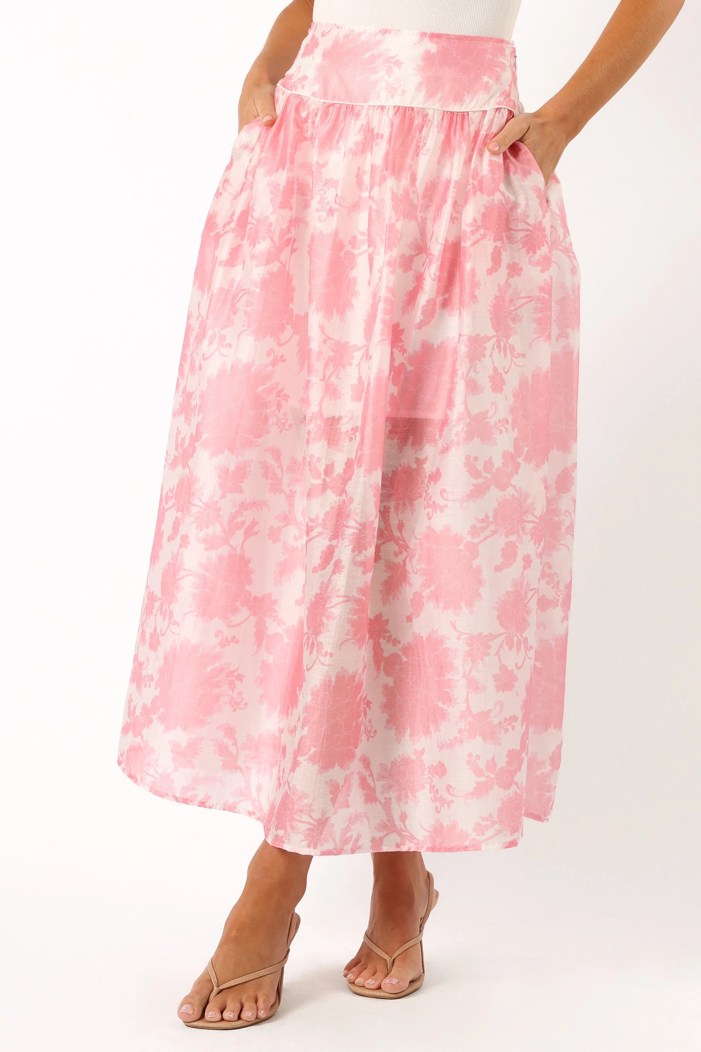 Miami Maxi Skirt Pink Floral