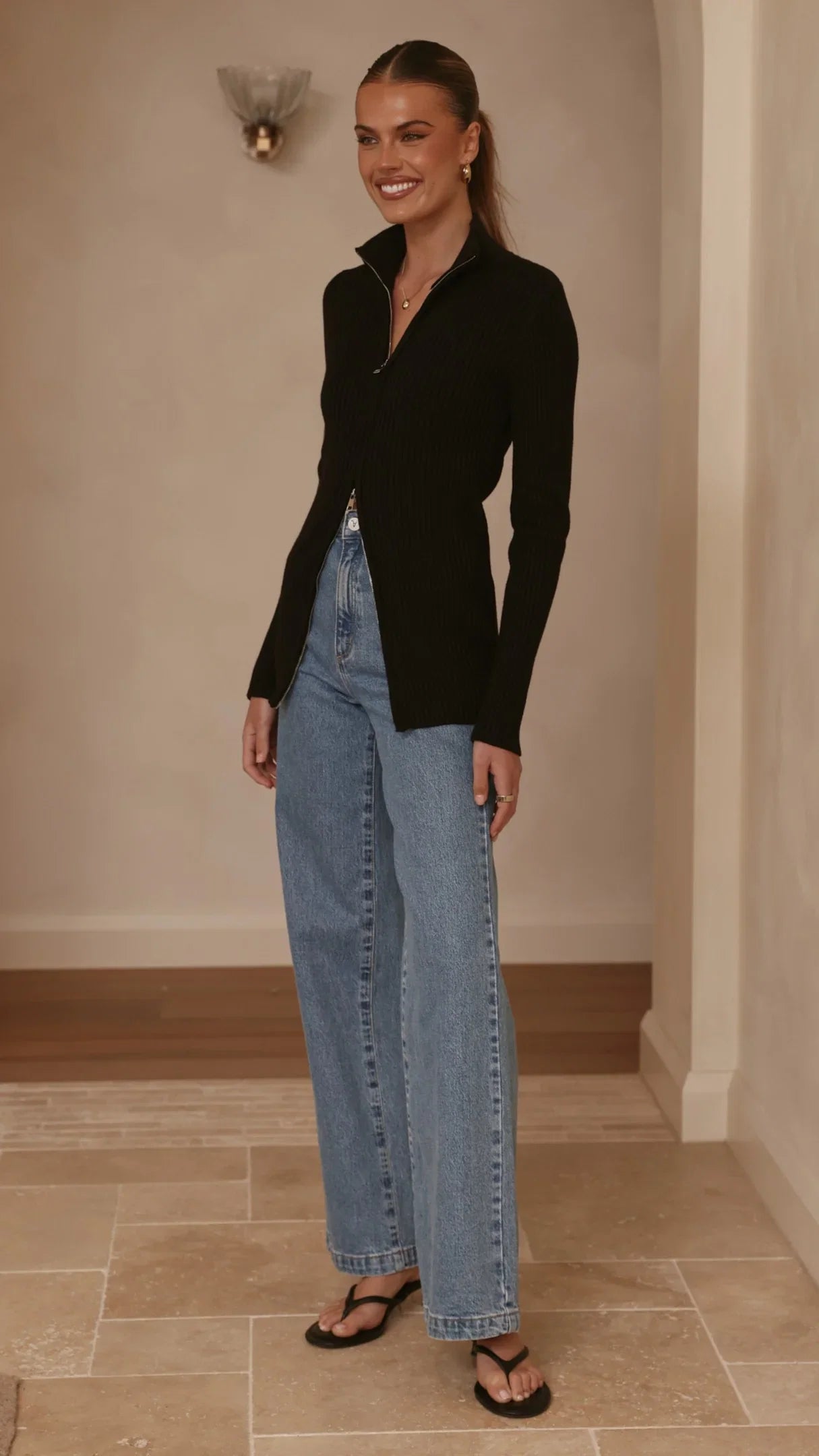Cleo Long Sleeve Top Black