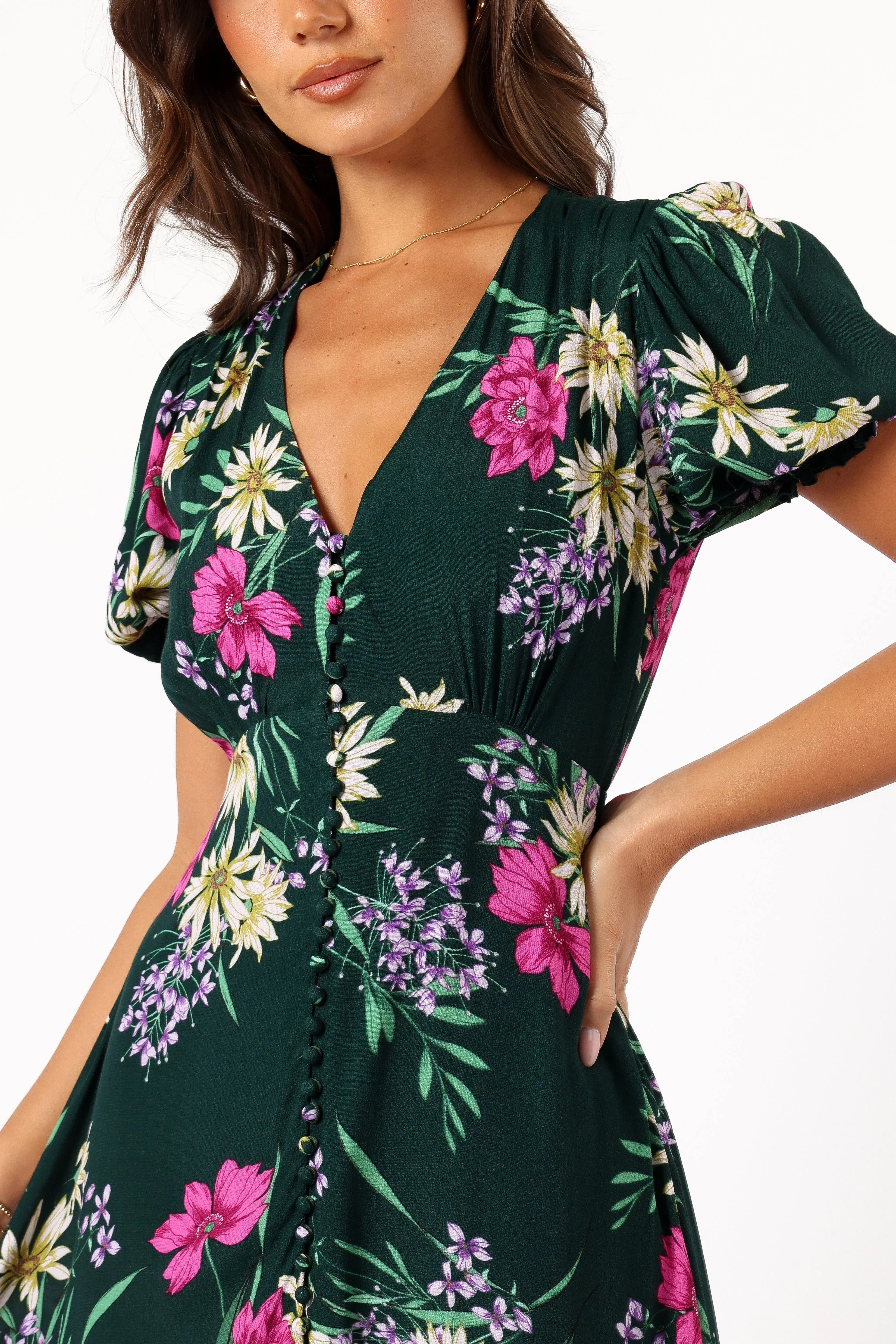 Mazie Floral Midi Dress Eden Florals