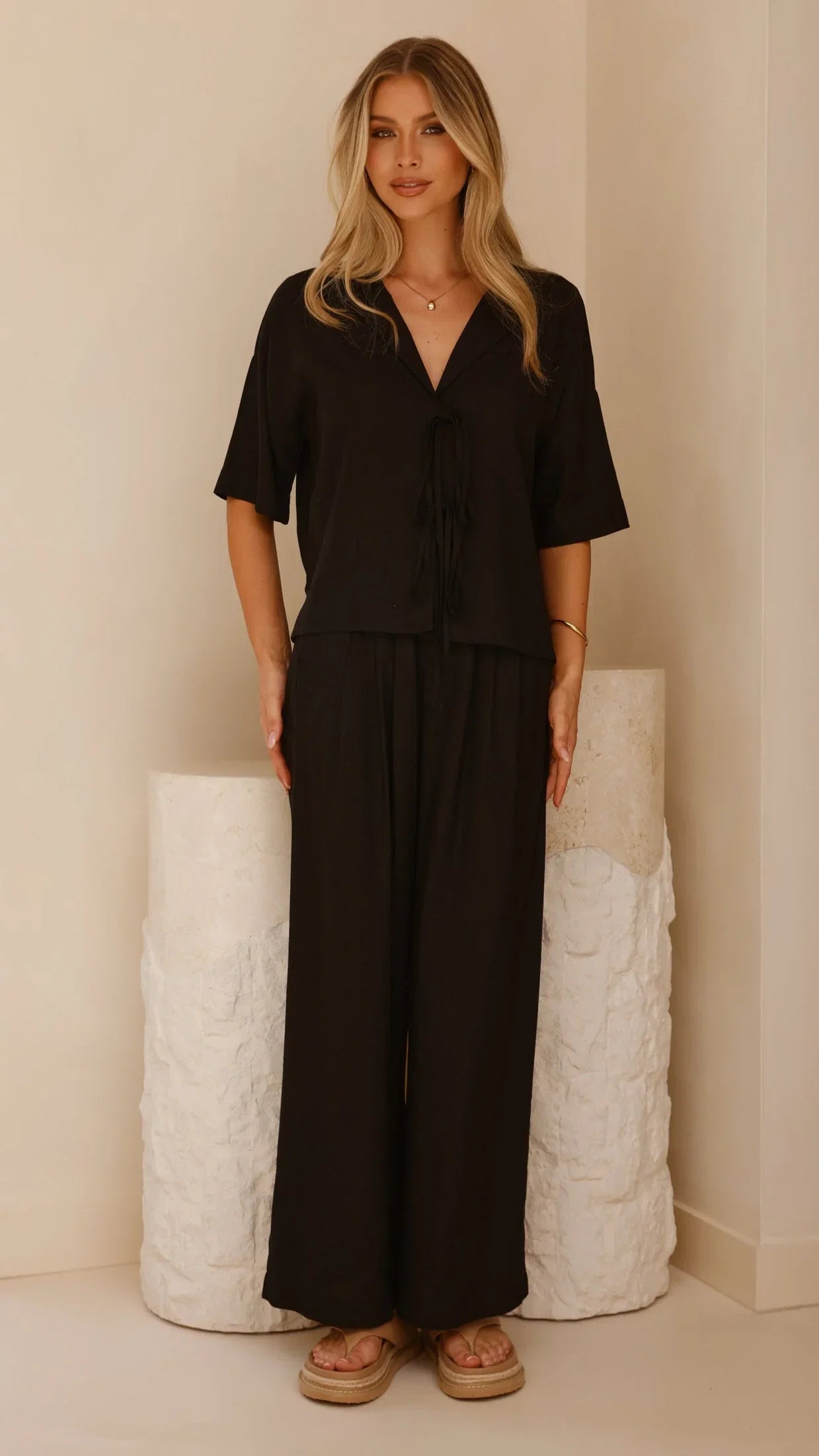 Lexi Linen Pants Black