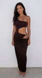 Valezza Cut Out Maxi Dress Brown