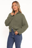 Kourtney Zip Cardigan Olive