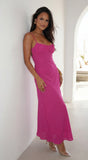 Amelie Ruched Open Back Maxi Dress Pink