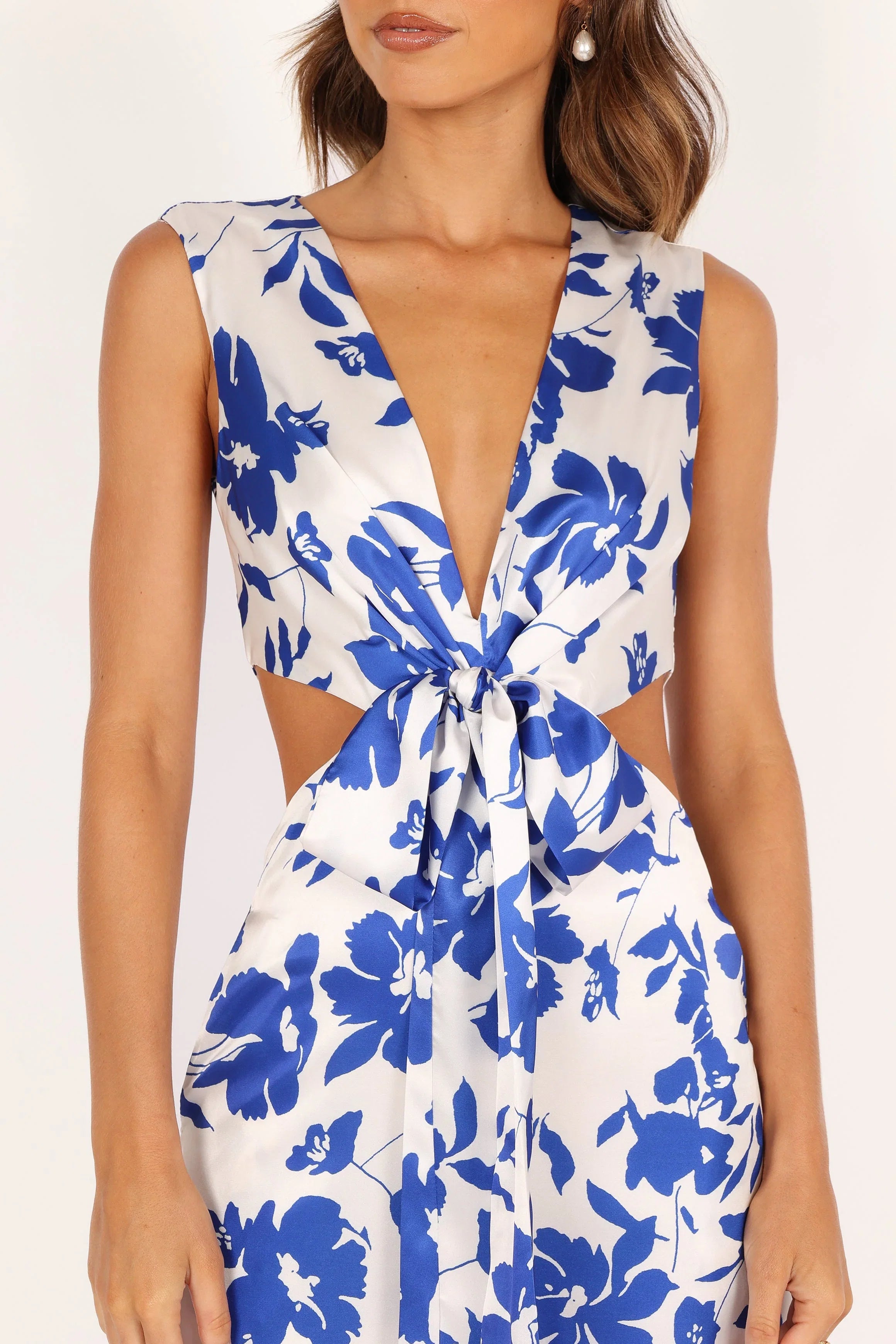 Lulu Wrap Front Jumpsuit Blue Floral