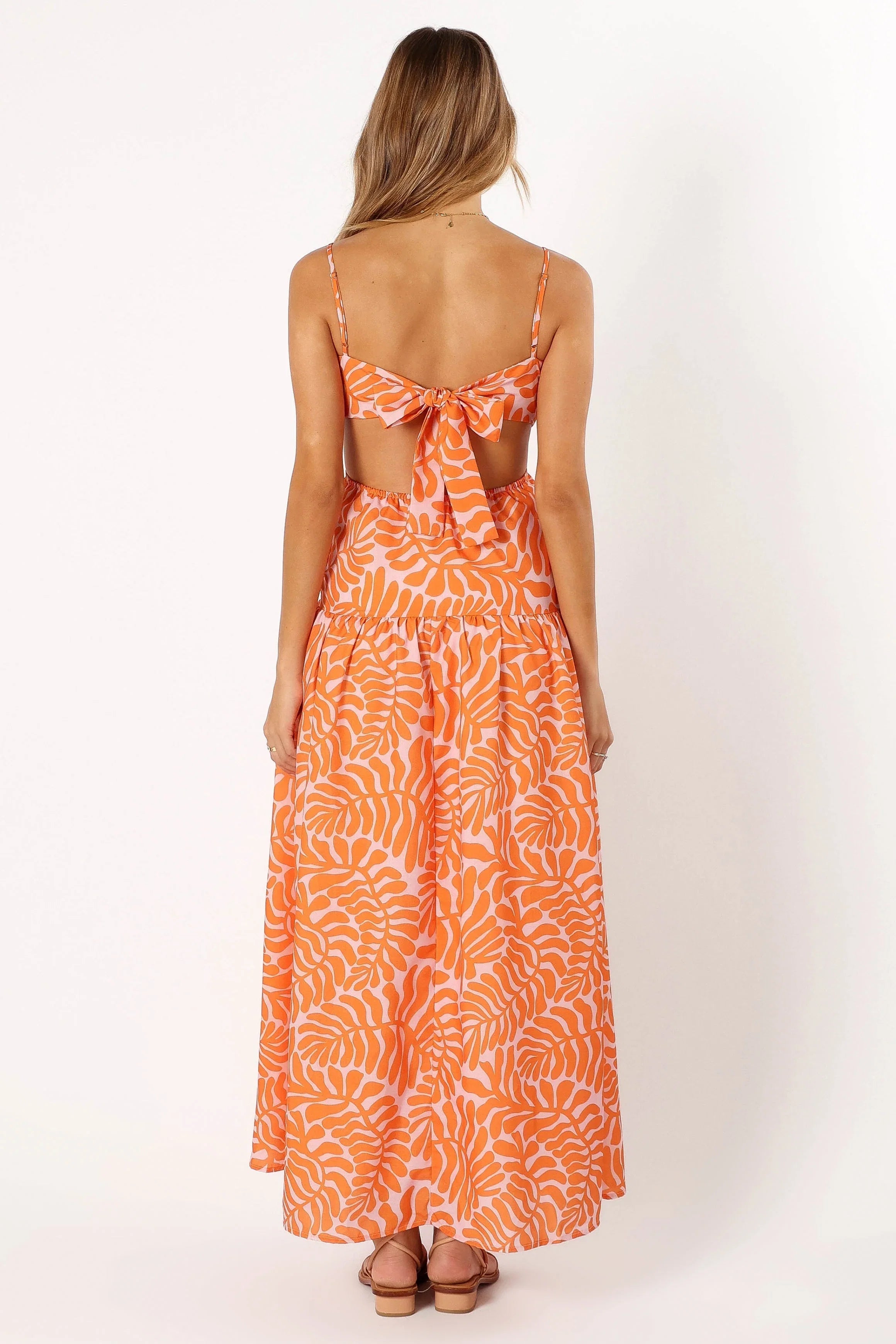 Dalton Cut Out Maxi Dress Orange Print