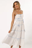 Aubree Midi Dress White Blue