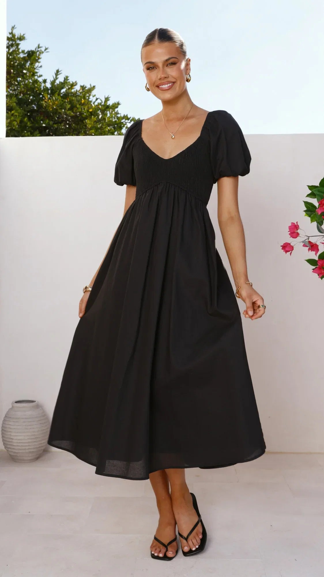 Sahirah Midi Dress Black