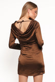 Chance Long Sleeve Mini Dress Brown