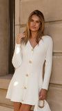 Catarina Long Sleeve Mini Dress White