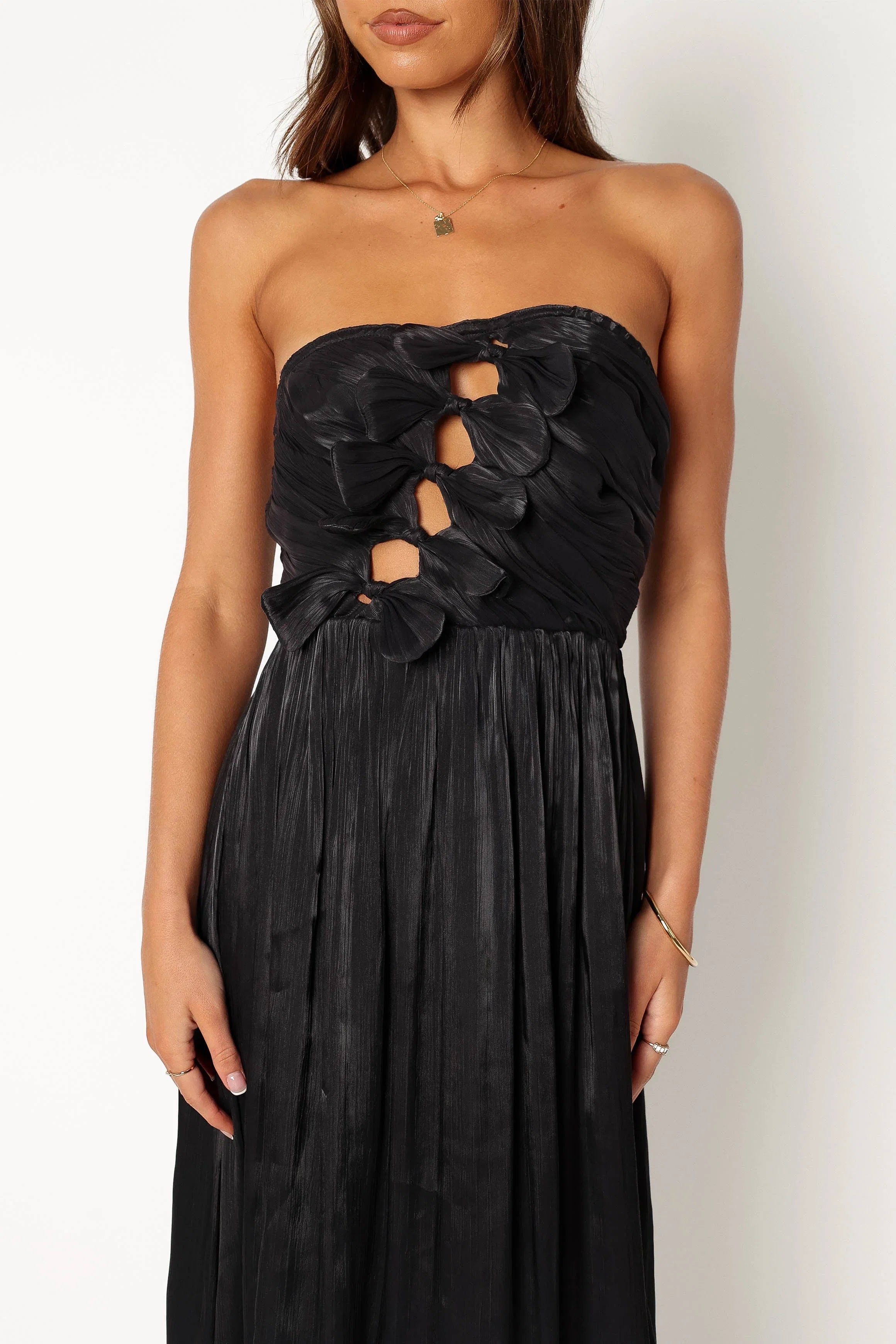 Mila Strapless Midi Dress Black