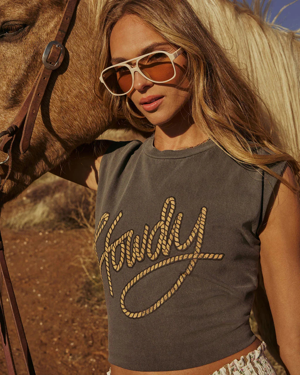 Howdy Graphic Muscle Tee