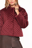 Roxanna Quilted Velvet Jacket Wine