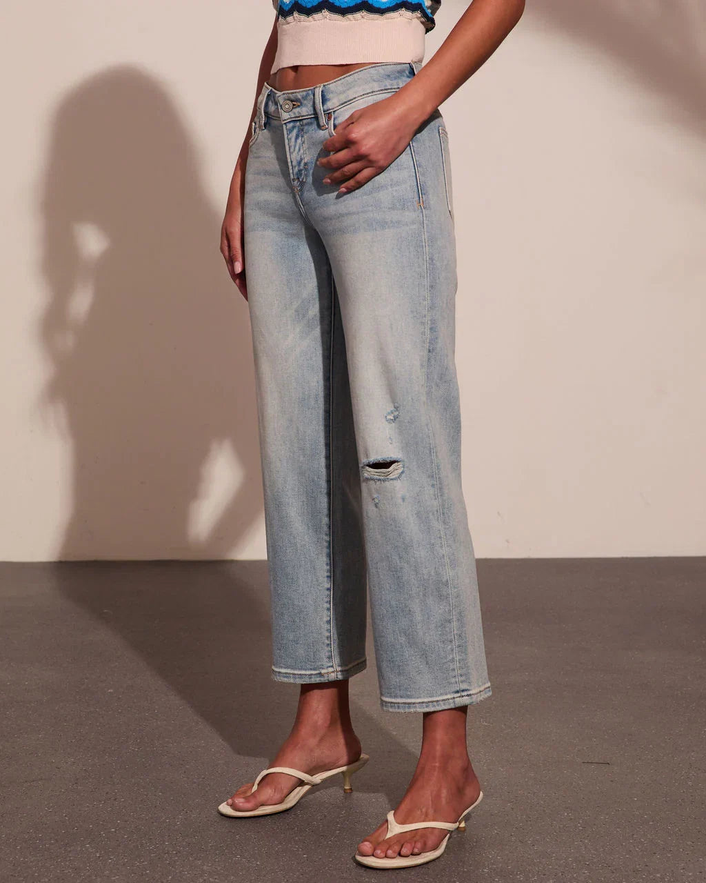 Nyelle Super Stretch Mid Rise Straight Leg Jeans