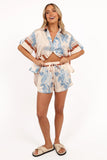 Lara Shorts Pale Blue Print