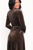 Darby Long Sleeve Midi Dress Dark Brown