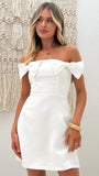 Taylor Bow Mini Dress White