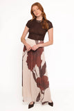 Cascade Maxi Skirt Cream Brown Floral