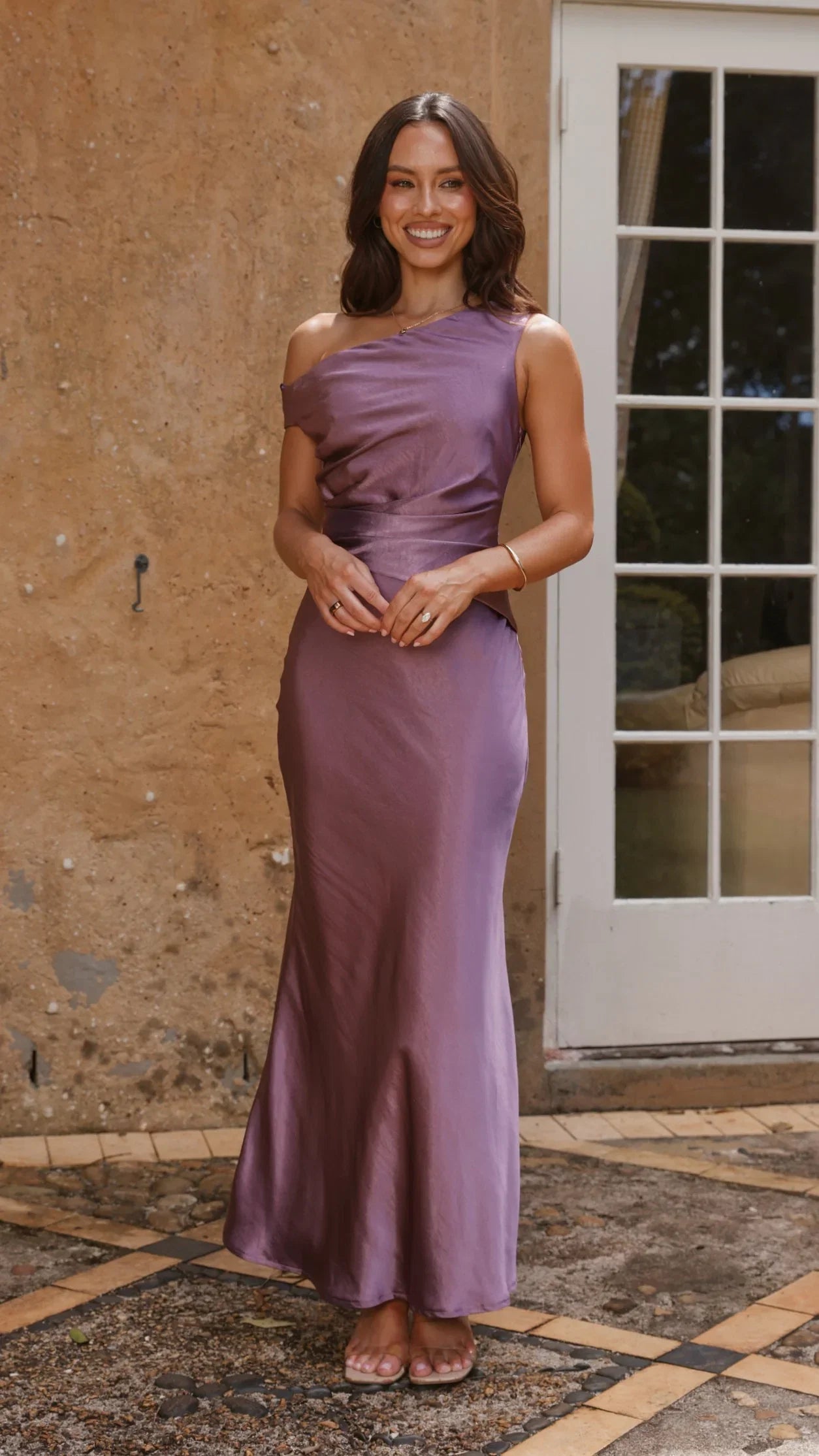 Auria Off Shoulder Maxi Dress Plum