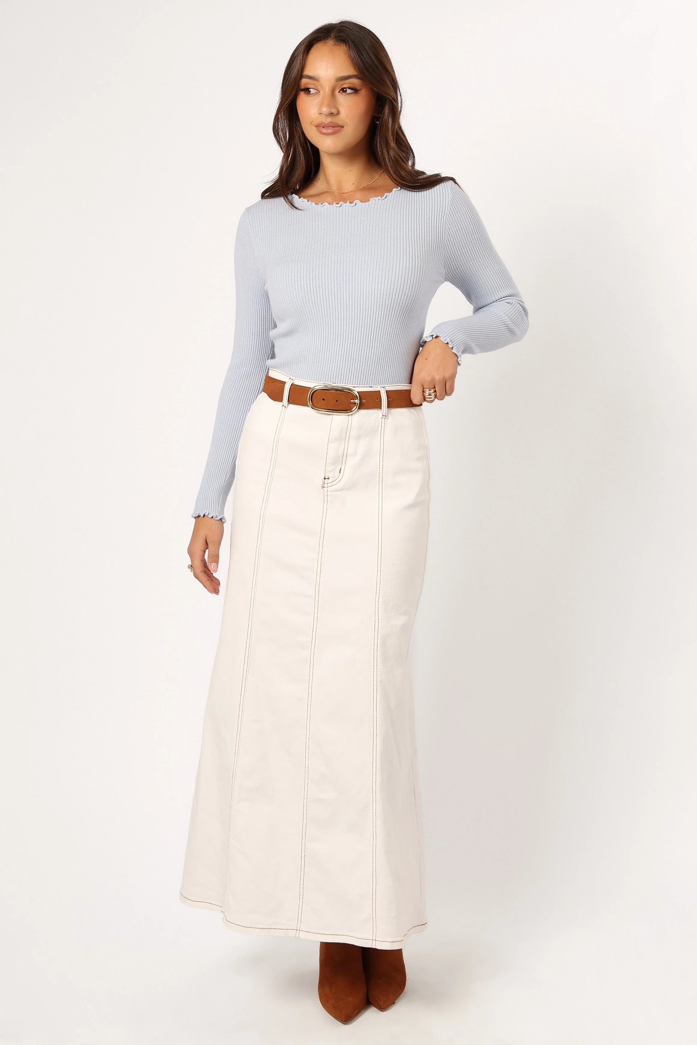 Kya Knit Top Light Blue