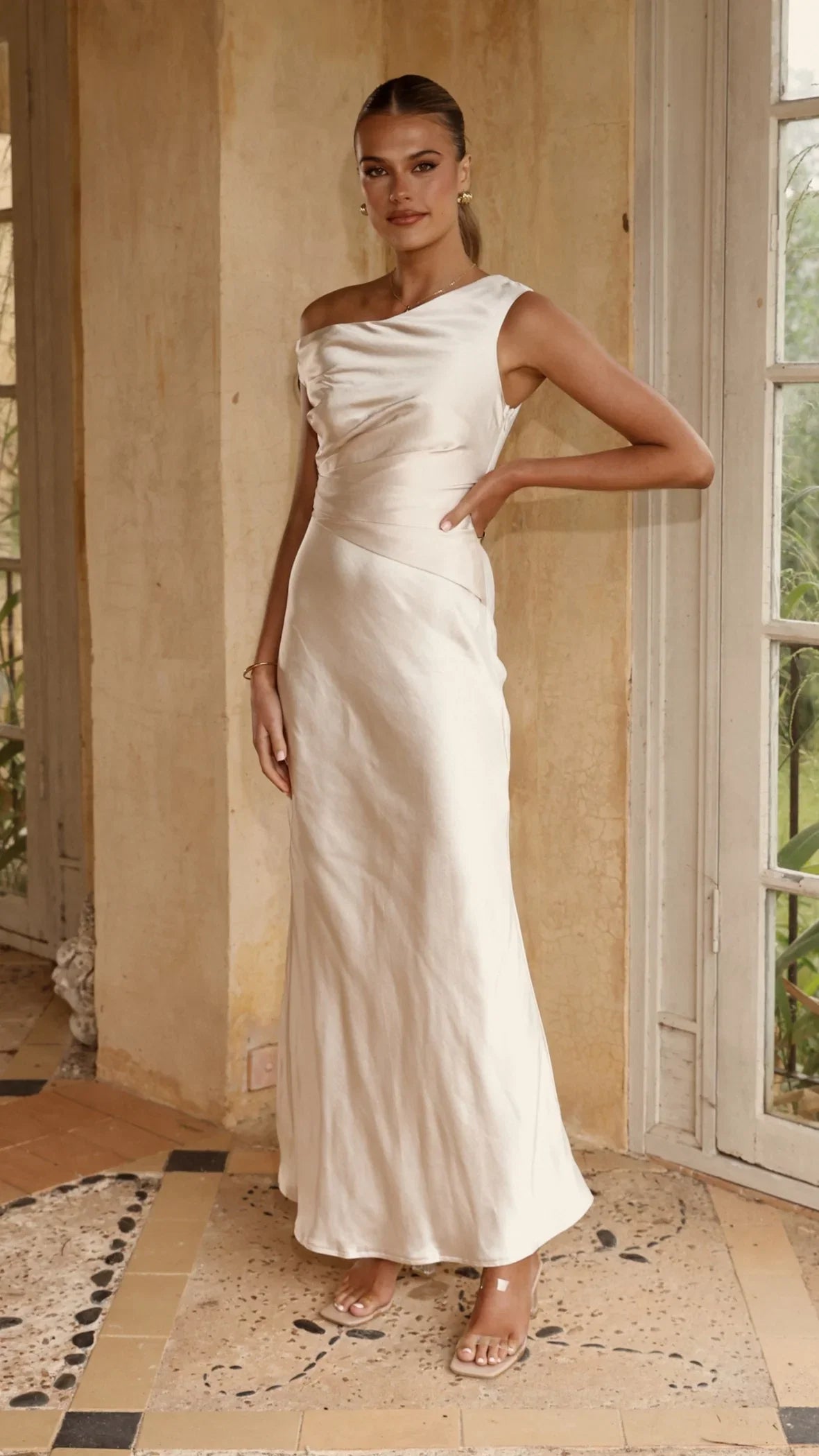 Auria Off Shoulder Maxi Dress Champagne