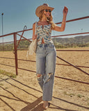 Desert Sky Butterfly Corset Tapestry Top