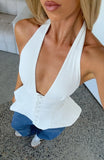 Let Me Be Loved Halter Top White