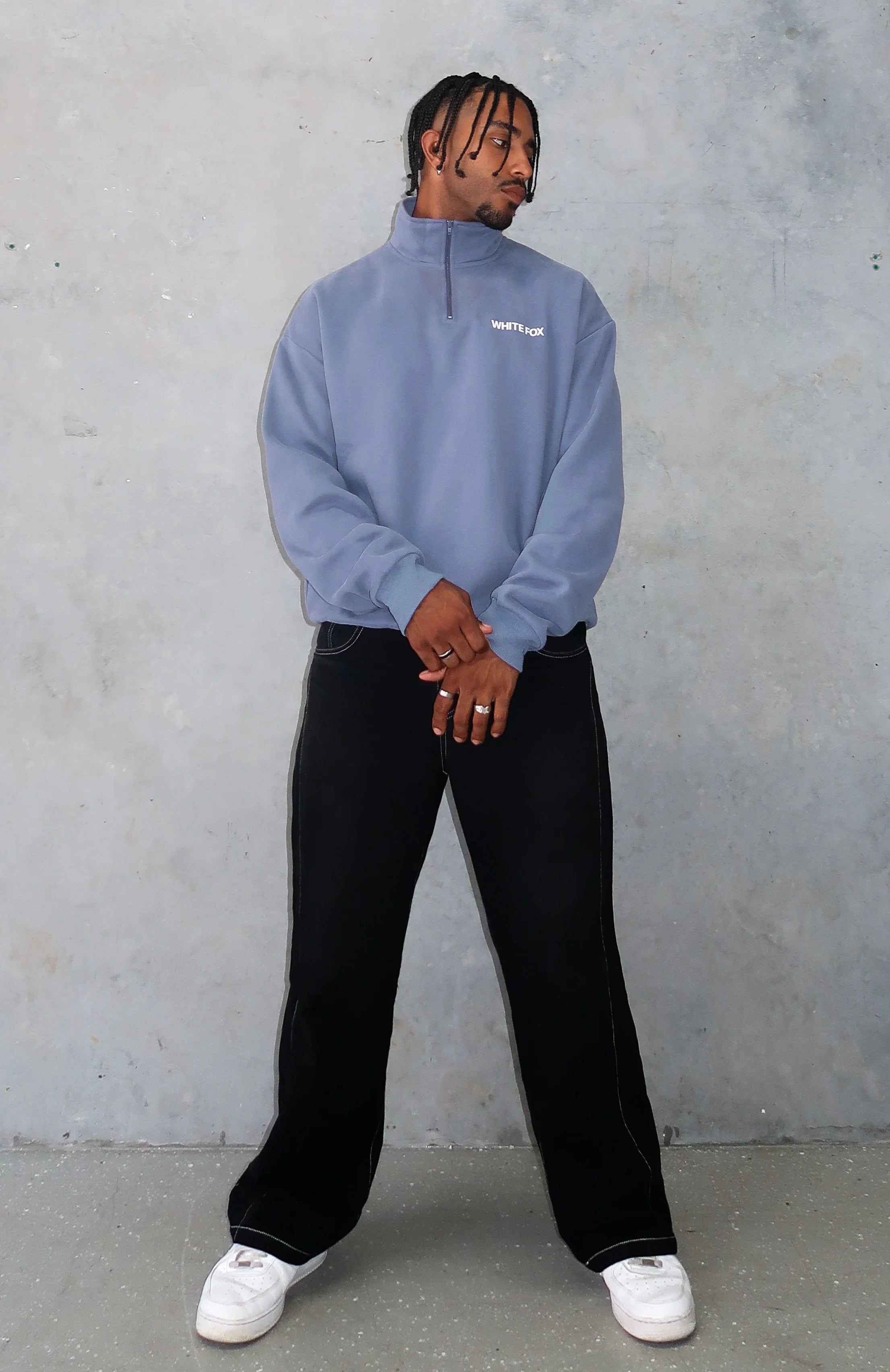 Core Classic Zip Front Sweater Ocean