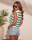 Island Ease Knit Chevron Print Tank Top