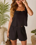 Beverlie Scallop Trim Top