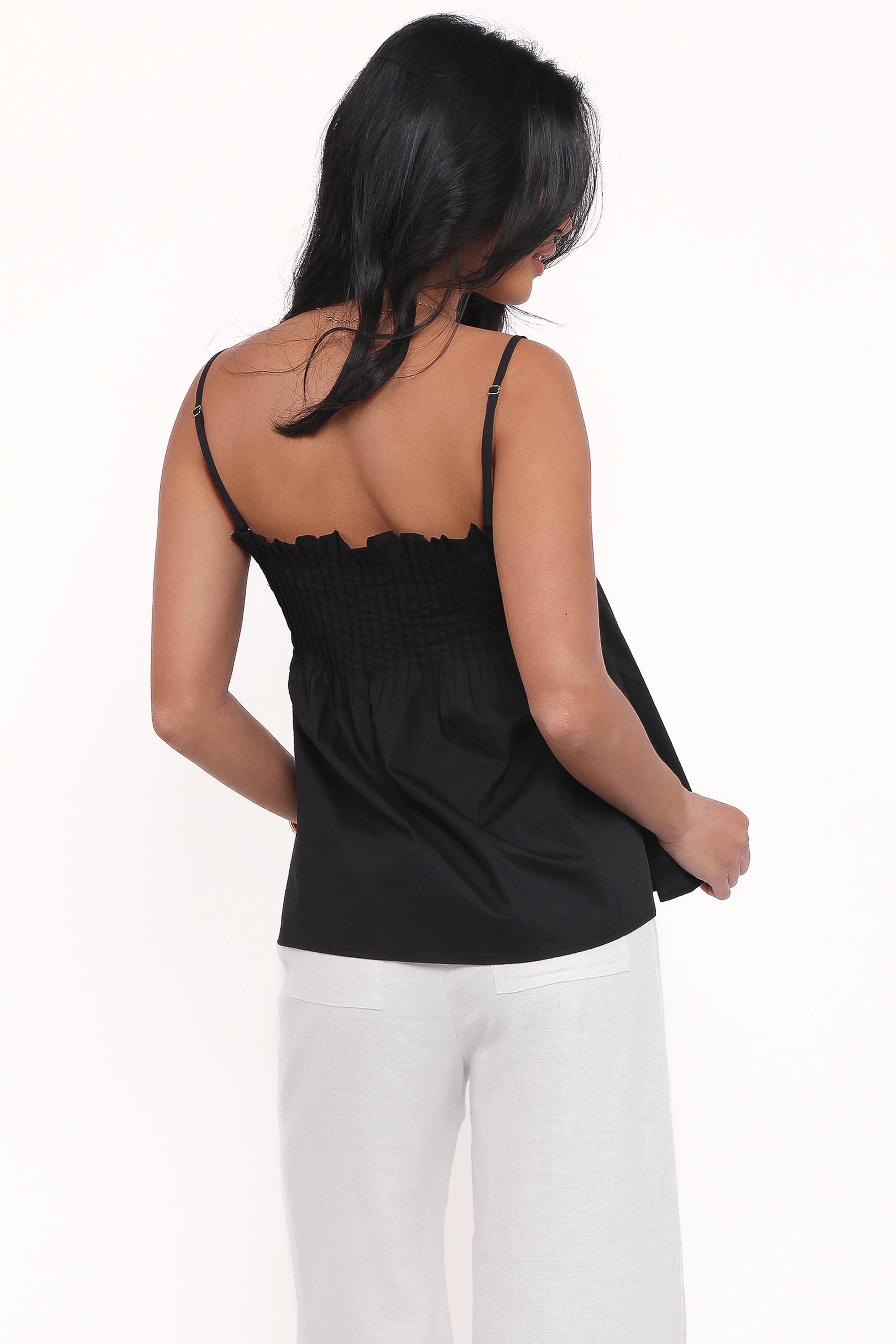 Carson Pleated Top Black