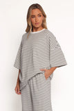 Wilda Oversized Tee White Black Stripe