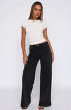 Elena Low Rise Wide Leg Jeans Black Acid