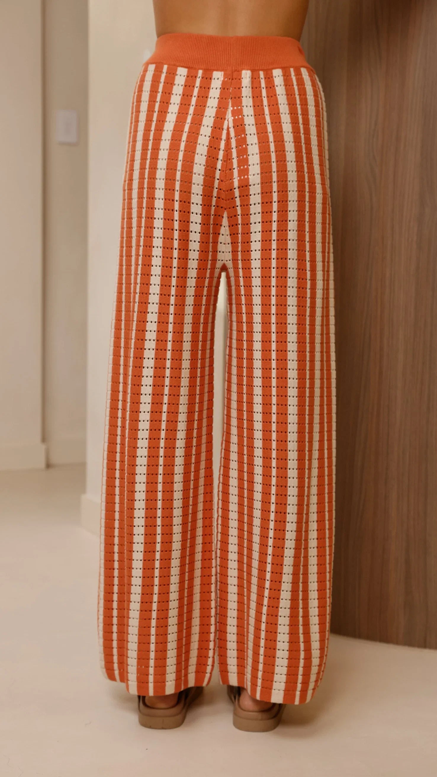 Layla Knit Wide Leg Pants Orange