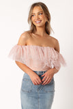 Dae Off Shoulder Bodysuit Blush