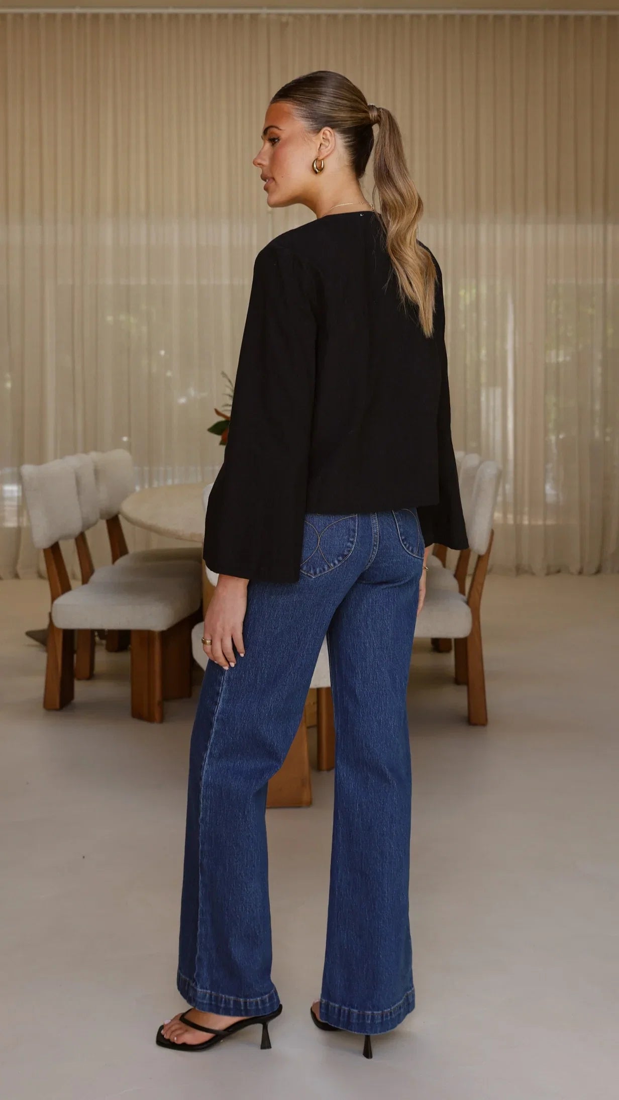 Kiera Tie Front Top Black