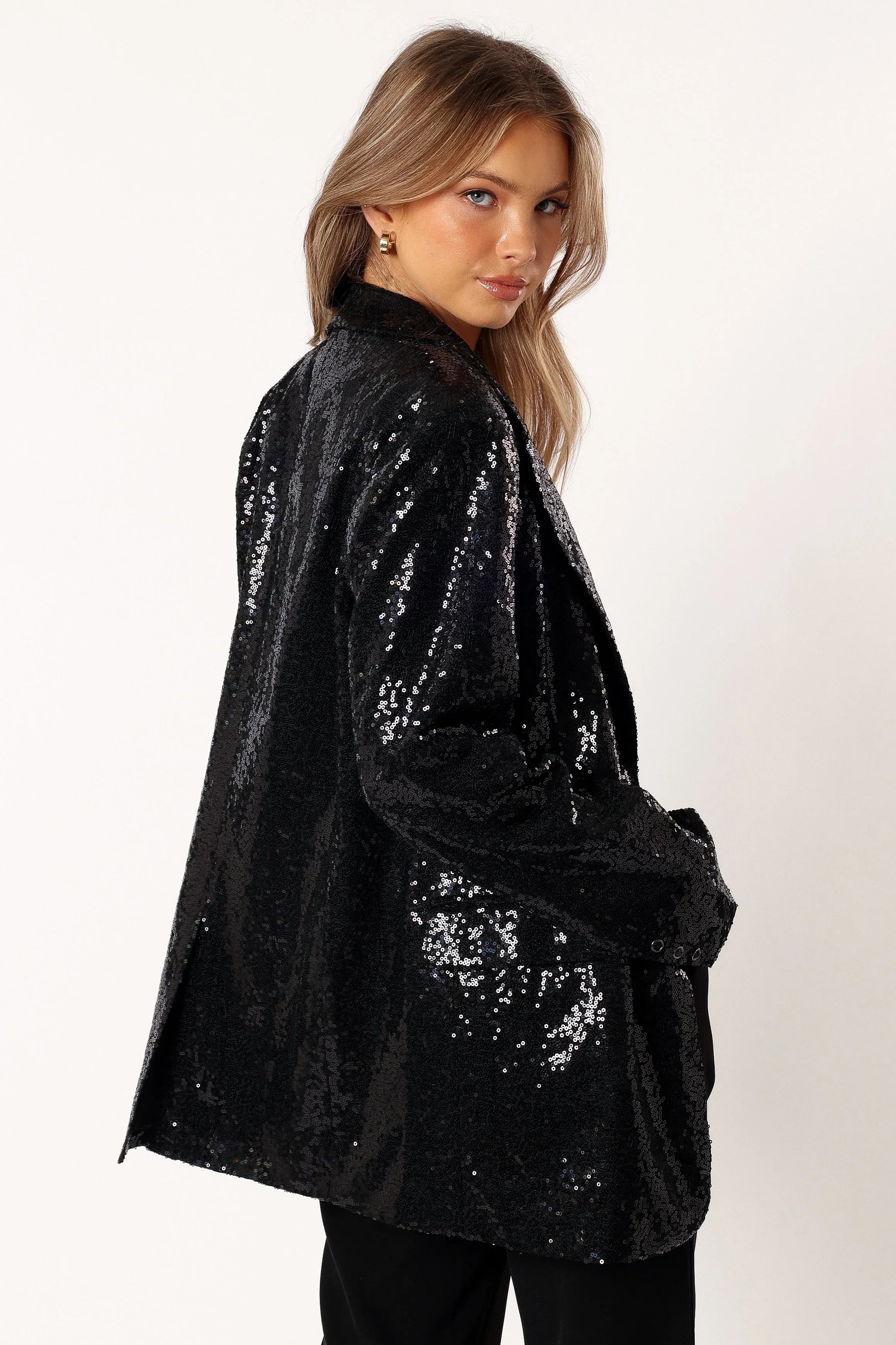 Delaney Sequin Blazer Black