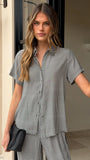 Zoelle Button Up Shirt Black Gingham